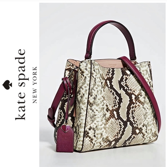 kate spade Handbags - Kate Spade Fleur Embossed Small Top Handle Satchel Bag Snake Snakeskin